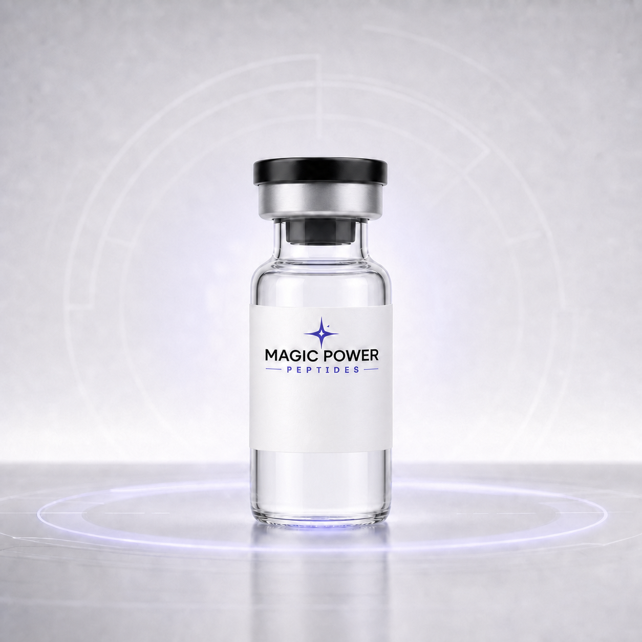 Magic Power Peptides AOD-9604 vial with clear liquid